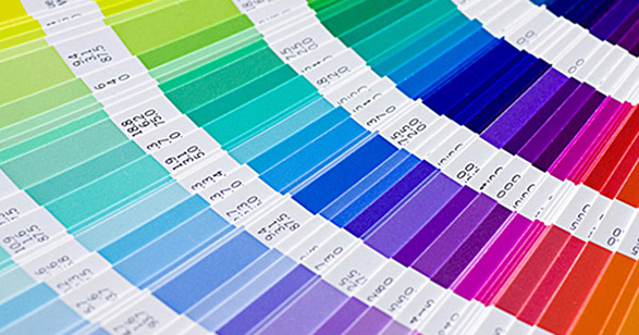 Pantone color palette with all the colors of the rainbow